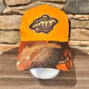 Go Minnesota wild pheasants, forever, orange, and Brown Logo Cap adjustable.